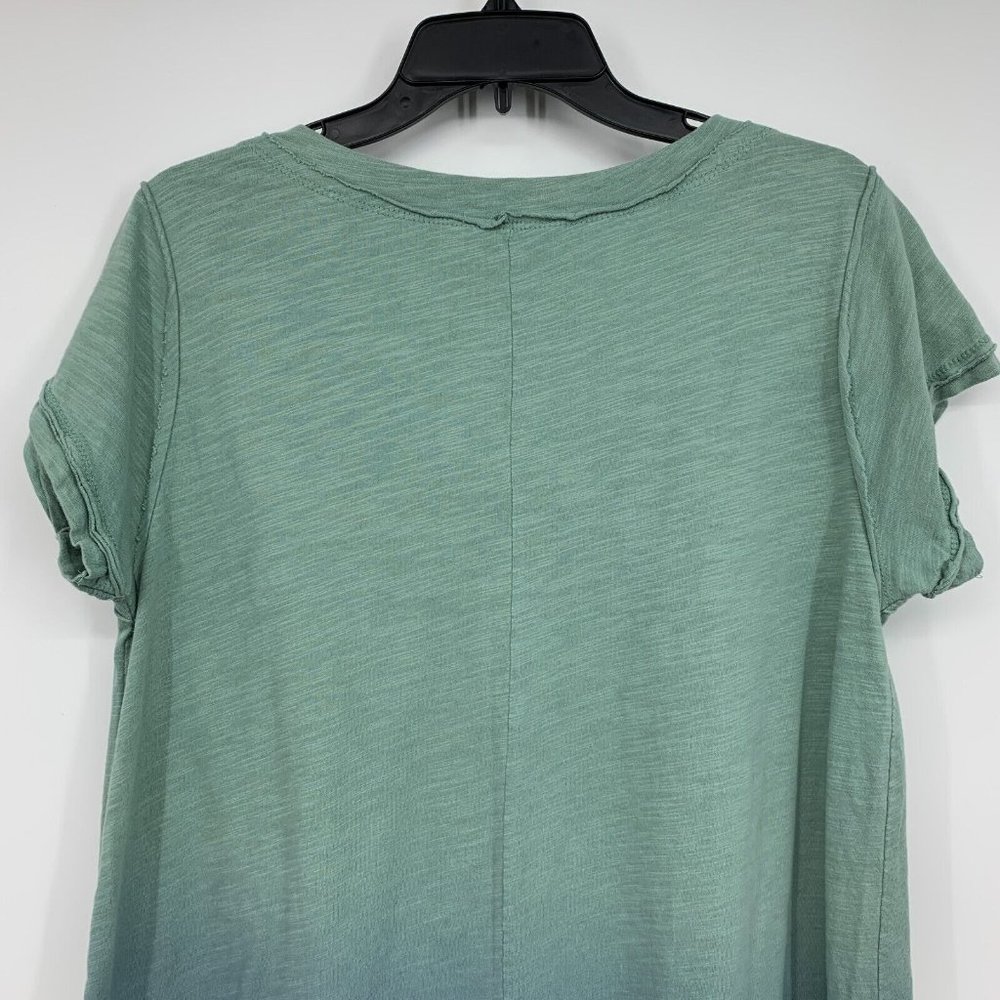 Umgee Dress Green Blue Ombre V Neck Short Sleeve Mini - Picture 8 of 9